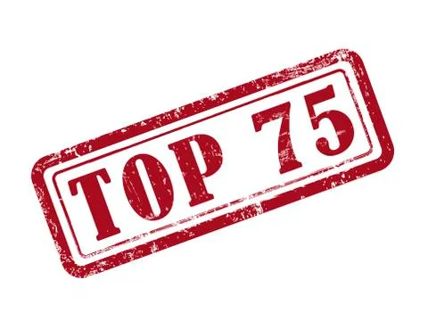 Stamp top 75 in red Stock Illustration