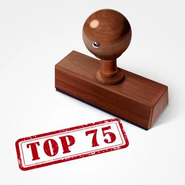Stamp top 75 in red Stock Illustration