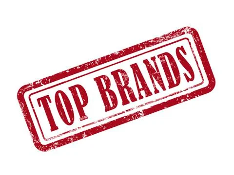 Stamp top brands in red Stock Illustration