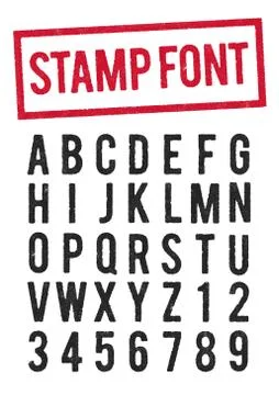 Stamp typeface Stock Illustration