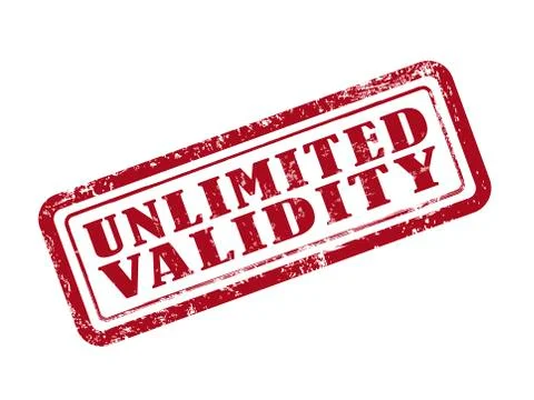Stamp unlimited validity in red Stock Illustration