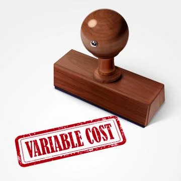 Stamp variable cost in red Stock Illustration