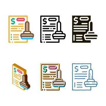 Stamp variety document icon vector outline Stock Illustration