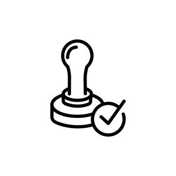 Stamp vector icon sign symbol. Contour symbol. Vector isolated outline draw.. Stock Illustration