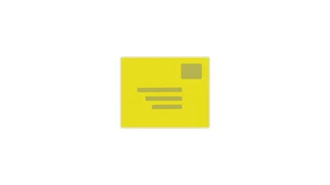 Stamped envelope shape icon animation on white background Stock Footage 289547995