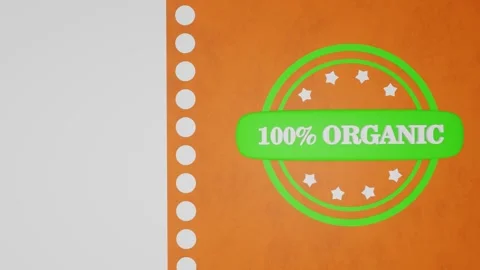 Stamper On Document With The Text 100 Percent Organic Stock Footage 277470084