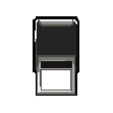 Stamper stamp handle pixel art vector illustration Illustration