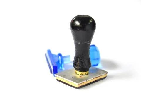 Stamper with stamp pad Stock Photos