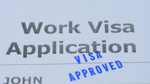 Stamping approved visa decision Stock Footage 179239078