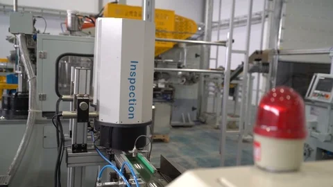 Stamping of the bottom of the aerosol container 52 Stock-Footage 112134850