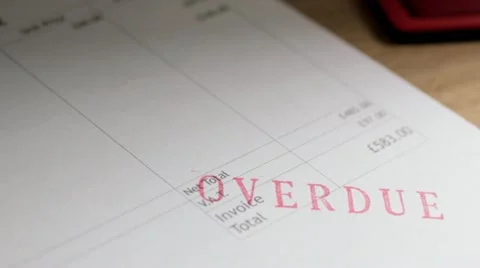 Stamping Overdue Invoice Video stock 11175259