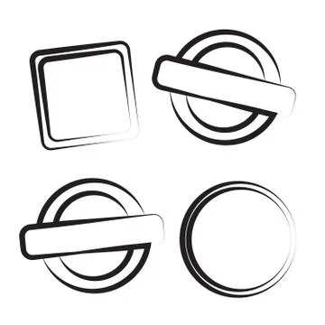 Stamps frames. Stamp grunge vector illustration. Circle Stamps Stock Illustration
