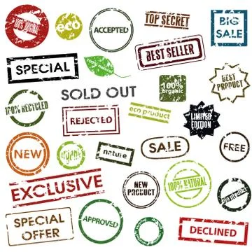 Stamps set Stock Illustration