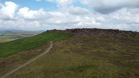 Stanage Edge in Derbyshire Peak District, UK Stock Footage 158706130