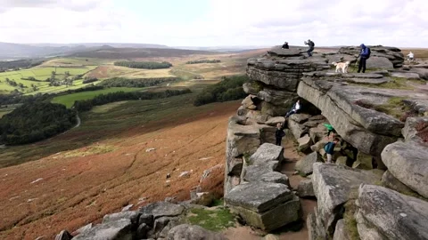 Stanage Edge slow motion Stock Footage 143380864