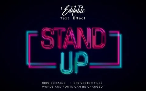 Stand Up 3D Editable Text Effect Vector Design 库存插图