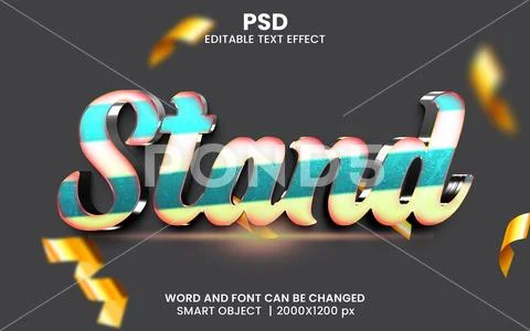 Stand 3d Text Effect Editable PSD PSD Template
