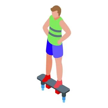 Stand action fly icon isometric vector. Escapade pursuit Illustrazione stock
