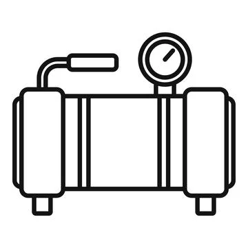 Stand air compressor icon, outline style Stock Illustration