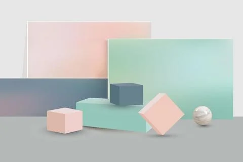Stand background minimal scene with geometric platform. stand background ve.. Stock Illustration