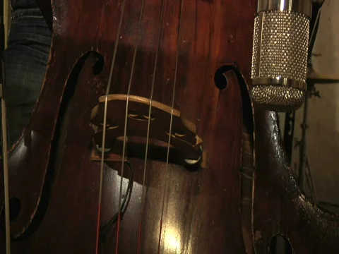 Stand up bass with hand Video stock 824204