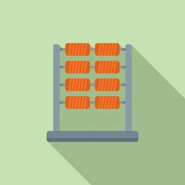 Stand bobine icon flat vector. Cotton factory Illustrazione stock