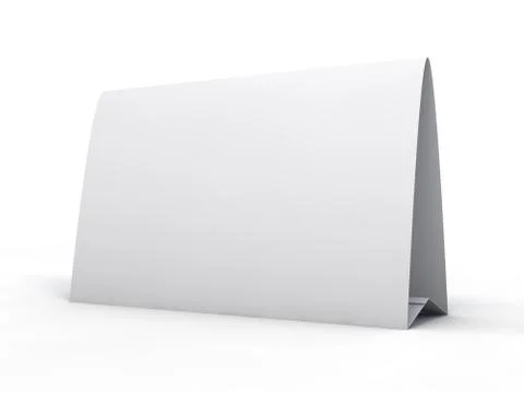 Stand for booklets with white sheets of paper. Mockup. 3D Stock Illustration