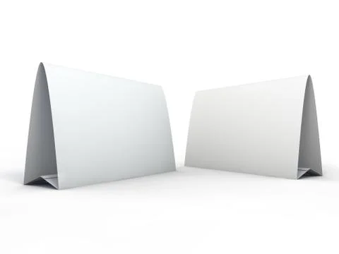 Stand for booklets with white sheets of paper. Mockup. 3D Stock Illustration