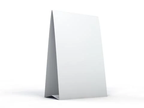 Stand for booklets with white sheets of paper. Mockup. 3D Stock Illustration