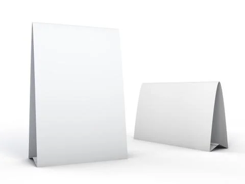 Stand for booklets with white sheets of paper. Mockup. 3D Stock Illustration