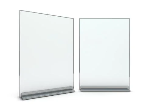 Stand for booklets with white sheets of paper. Mockup. 3D Stock Illustration