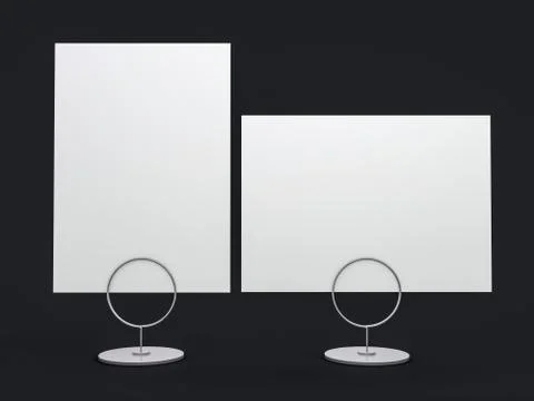 Stand for booklets with white sheets of paper. Mockup. 3D Stock Illustration