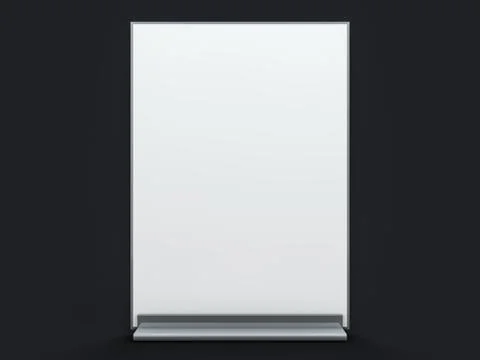 Stand for booklets with white sheets of paper. Mockup. 3D Stock Illustration