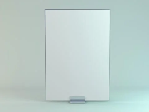 Stand for booklets with white sheets of paper. Mockup. 3D Stock Illustration