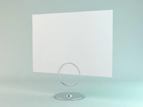 Stand for booklets with white sheets of paper. Mockup. 3D Stock Illustration