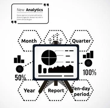Stand with Charts and Parameters Stock Illustration