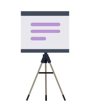 Stand with Charts and Parameters. Vector Stock Illustration