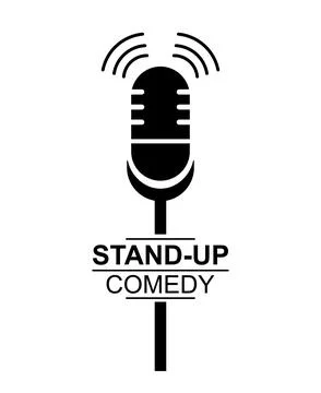 Stand up comedy black icon. Flat style vector Stock Illustration