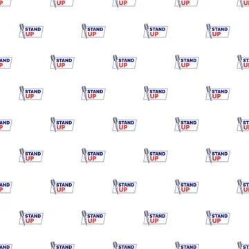 Stand up comedy microphone repeating pattern design Stock Illustration