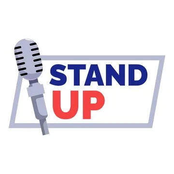 Stand up comedy show event flyer with microphone Stock Illustration