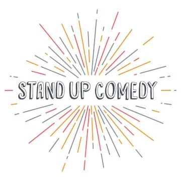 Stand up comedy text show sunrays retro theme Ilustração Stock