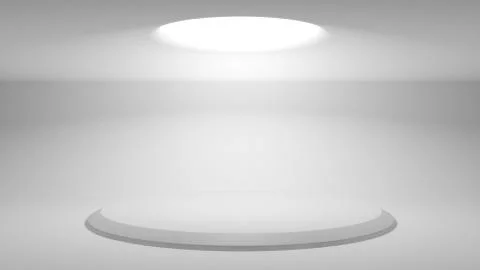 A stand for demonstrating your design. A round pedestal-platform illuminated  Illustrazione stock