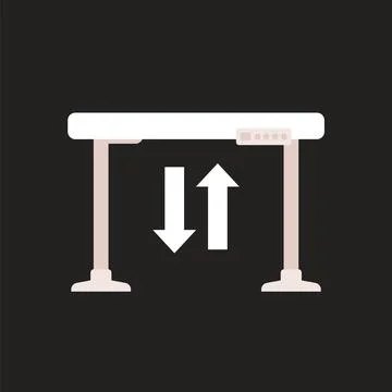 Stand up desk icon on dark, flat vector Stock Illustration