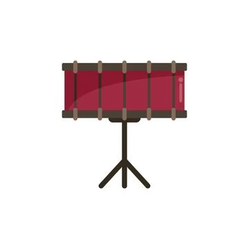 Stand drum icon flat vector. Kit music Stockillustratie