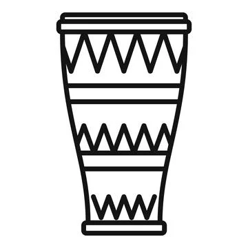 Stand drum icon outline vector. Kit music Stock Illustration