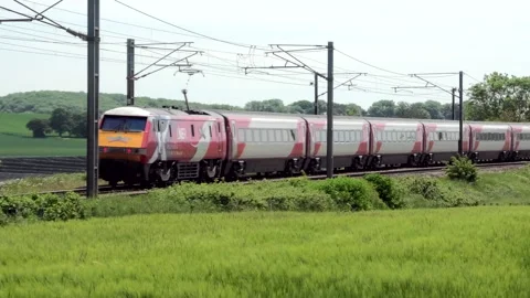 'Stand-in' electric trains passing. Stock Footage 155353207