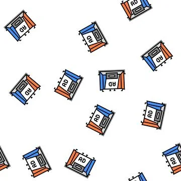 Stand exhibition event vector seamless pattern Stock Illustration
