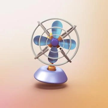 Stand Fan - stylized 3d CGI icon object Stock Illustration