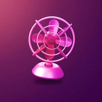 Stand Fan - stylized 3d CGI icon object, Not gen Ai Stock Illustration