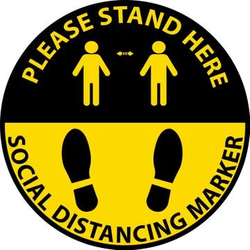 Stand here,keep distance Stock Illustration
